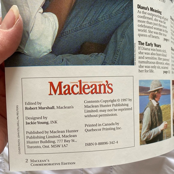 1997 MacLean’s Special Commemorative Edition Princess Diana - Picture 3 of 3